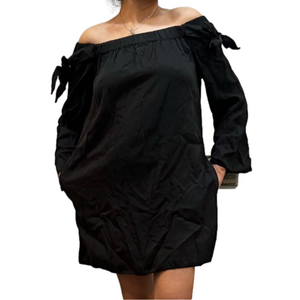 ZARA Basic-Lyocel- Little Black Dress Off The Shoulder